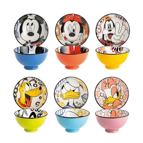 Egan Forever & Ever ML 300 Körbchen 6er Set - Dekoschalen Set mit 6 spülmaschinenfesten Keramikschalen, ideal für Disney-Fans und perfekt für jeden Anlass.