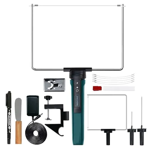 WINONS Styroporschneider Heißdrahtschneider mit Temperaturregler, WFC0010 Styropor Schneider mit 450 °C max Temp. und Breitere Schneidezone, Heißschneider mit Deutschen Standards (15er-Set)