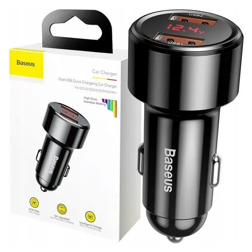 Baseus Magic Autoladegerät 2x USB QC 3.0 45W (Schwarz)