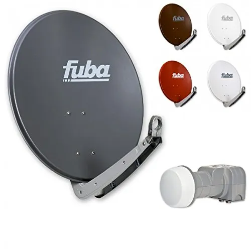Fuba Digital Sat-Anlage 2 Teilnehmer | Satellitenschüssel Komplettset - Premium Aluminium 65cm Sat Schüssel Fuba DAA 650 in Wunschfarbe + DEK 217 Twin LNB 2 Teilnehmer - HDTV, UHD(4K/8K), 3D