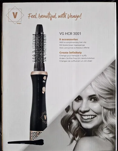 Venga 5in1 Heißluft-Stylingbürste, Föhnen, Wellen, Glätten, NEU/ Kundenretoure