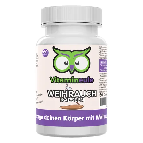 Vitamineule Weihrauch Kapseln - 440 mg Weihrauch-Extrakt - Hochwertige Kapseln mit 440 mg Weihrauch-Extrakt pro Portion, frei von künstlichen Zusatzstoffen und Allergenen. Ideal zur Unterstützung der täglichen Ernährung.