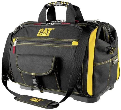 CAT 980199N Werkzeugtasche unbestückt - Robuste Werkzeugtasche mit 56 Taschen und gepolstertem Schultergurt. Ideal für die Aufbewahrung von Elektrowerkzeugen und Zubehör. Praktisch für den professionellen Einsatz.