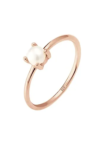 Elli Ring Damen Solitär mit Süßwasserperle aus 925 Sterling Silber - Eleganter Ring aus 925 Sterling Silber mit edler Süßwasserperle. Handgefertigt, anlaufgeschützt und in hochwertiger Juweliersqualität. Perfekt für jeden Anlass und als stilvolles Geschenk für besondere Momente.
