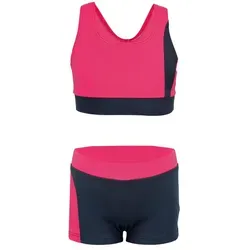 Aquarti Mädchen Sport Bikini - Racerback Bustier & Badehose grau|rosa 140 - Kinder-Bademode, sportlicher Schwimmanzug mit Racerback für optimale Bewegungsfreiheit und Komfort beim Schwimmen.