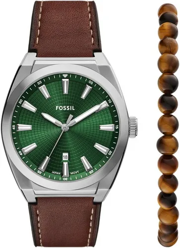 Fossil Herren Analog Quarz Uhr FS6080SET in braun von Fossil