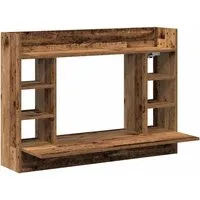vidaXL Wandmontageschreibtisch Alte Eiche 105x48x75 cm - Kinderschreibtische mit viel Stauraum und modernem Flair – ideal für ein aufgeräumtes Home Office oder Lernbereich. Rustikaler Charme und platzsparendes Design machen ihn perfekt für kleine Räume.
