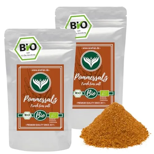 Azafran BIO Pommesgewürz Pommes Frites Gewürzsalz und Kartoffel Gewürz 250g (500g)
