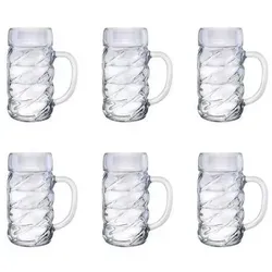 Bierglas Bierkrug Maßkrug Bierseidel 6er Set Diamond - 0,5 Liter - Genießen Sie Ihr Bier stilvoll mit dem 6er Set DIAMOND Biergläser. Jedes Glas fasst 0,5 Liter und besticht durch ein elegantes Design mit geschliffener Außenwand. Spülmaschinengeeignet und ideal für gesellige Abende!