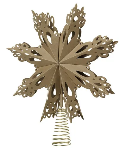 Broste Copenhagen CHRISTMAS STAR Baumspitze 30 cm - Snowflake - Dekohänger aus Papier, aufwändig geschnitten und mit Metallfeder für eine einfache Befestigung. Perfekt für eine stilvolle Weihnachtsdekoration!