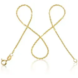 modabilé Gliederkette Ankerkette DELICATE Vergoldet, Halskette Damen 40cm, 1,55mm, Kette ohne Anhänger Sterling Silber 925 gelb|goldfarben 40cm