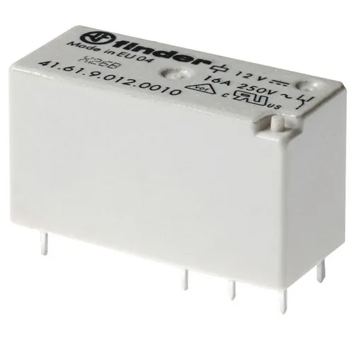 Finder Relais 41.61.9.012.4310 - Schaltrelais 16A - Universalrelais mit IP40 Schutzart, ideal für DC-Anwendungen mit Nennstrom von 16A und monostabilen Schaltverhalten.