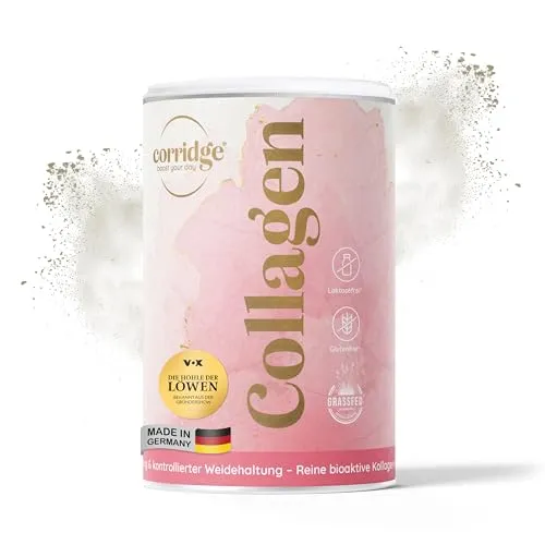 Corridge® hydrolysiertes Collagenpulver - Premium Collagenpulver in praktischer 300g Dose, 100% rein und geschmacksneutral, ideal für schöne Haut, Haare und Nägel.