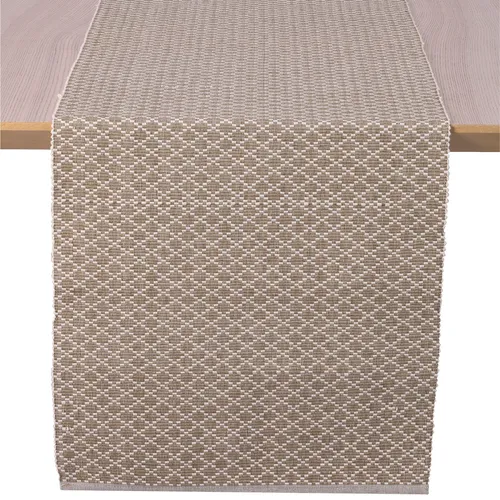Tischläufer modern Beige 40x180cm - 100% Baumwolle - Tischdecke waschbar