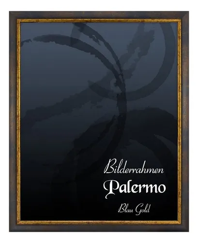 Palermo Bilderrahmen 30x45 cm in Blau Gold aus Holz von OTTO