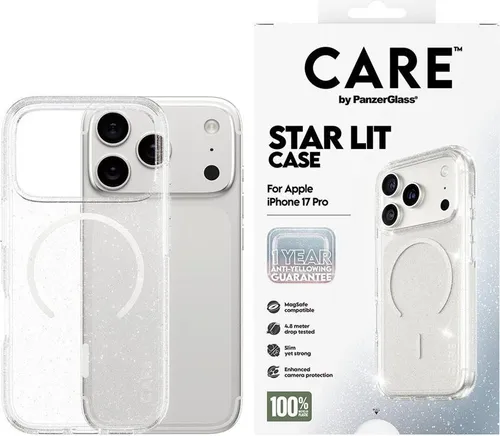 CARE by PanzerGlass Urban Explorer Star Lit Case für iPhone 17 Pro - Stylische Taschen & Schutzhüllen mit 4,8 Meter Falltests, MagSafe-kompatibel und aus recyceltem Plastik. Schütze dein iPhone und setze ein Zeichen für Nachhaltigkeit!