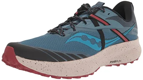 Saucony Damen Ride 15 Tr Laufschuh, Deep Sea/Lava, 44.5 EU