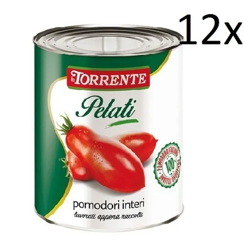 12x La torrente Pomodori Pelati geschälte Tomaten sauce aus Italien dose 800g