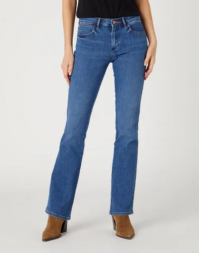 Wrangler Damen Bootcut Jeans Camellia, 28W / 32L - Bootcut Jeans für Damen, bequemer Sitz und mittlere Elastizität, ideal für einen lässigen Look. Nachhaltig produziert mit EarthWash-Technologie.
