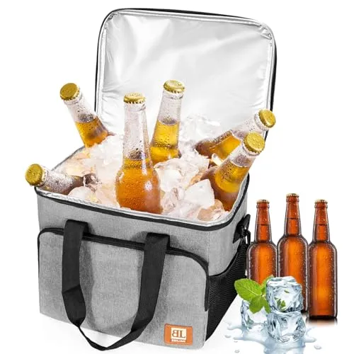 Kühltasche groß 27L | GLANXY Picknicktasche Gross Faltbar, Eistasche, Lunchtasche | Thermotasche | Kühlbox | Warmhaltetasche | Camping/BBQ/Büro/Picknick/Arbeit | Wasserdicht & Auslaufsicher