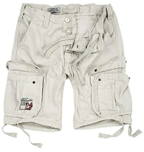Surplus Airborne Vintage Shorts, schwarz-grau, Größe 5XL für Männer - Herren-Shorts im coolen Vintage-Stil, stone washed für einen authentischen Used-Look. Robuste Verarbeitung aus 100% Baumwolle für optimalen Tragekomfort!