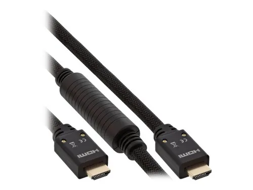 InLine High Speed HDMI Kabel 20m - HDMI Kabel mit Ethernet, 4K Unterstützung und dreifach abgeschirmtem Twisted-Pair für optimale Signalübertragung, ideal für Heimkino und Gaming.