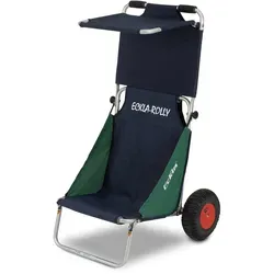 Eckla Beach Rolly in Blau/Grün mit pannensicherer Bereifung und Sonnendach - Camping-Möbel: Multifunktionaler Strandwagen mit bis zu 130 kg Tragkraft, ideal für Strand, Picknicks und Camping. Dank pannensicherer Reifen und klappbarem Design perfekt für jedes Gelände.