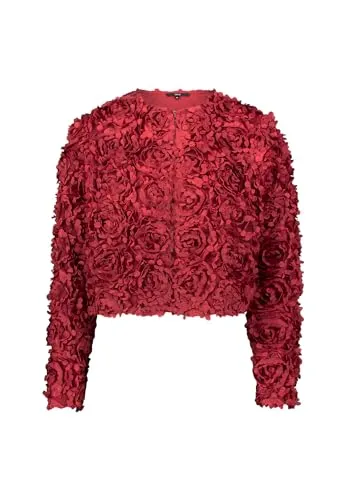 zero Damen Bolerojacke mit 3D Blumen 42, Cabernet