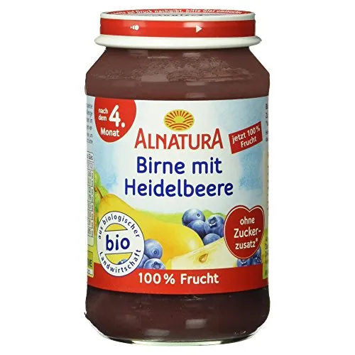Alnatura Bio Birne mit Heidelbeere, nach dem 4. Monat, 190g von Alnatura