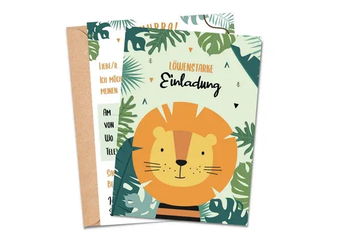 MeinBaby123® Einladungskarten Kindergeburtstag inkl. 10 Umschläge, Kindergeburtstag Jungs und Mädchen, Geburtstagseinladungen Kinder