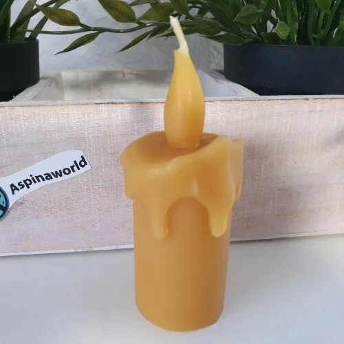 Bienenwachskerze schmelzende Kerze mit Flamme 10 cm - Kerze aus Bienenwachs