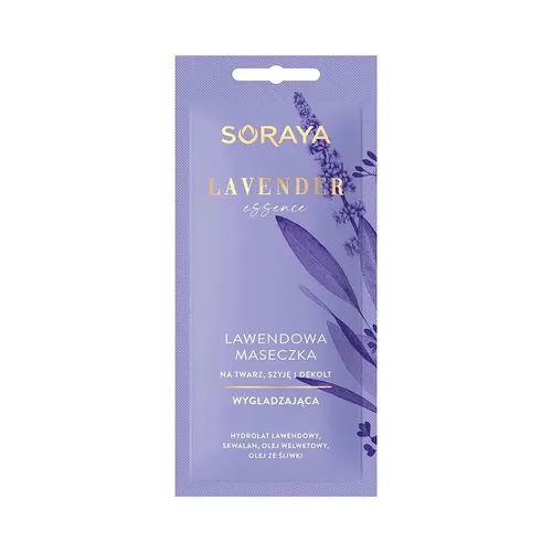 Soraya Lavender Essence - Maseczka Wygładzająca na Twarz - Gesichtsmasken, beruhigende Lavendel-Formel für glatte und strahlende Haut.