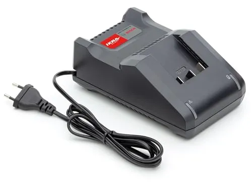 IKRA Bosch 36V Akku Ladegerät AL 36V-20 mit LED Anzeige - Sichelmäher Ladegerät mit LED-Anzeige, schützt vor Überhitzung und Überlastung. Kompatibel mit allen Bosch 36V Geräten, ideal für schnelle Ladezeiten.