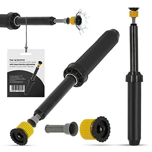 Versenkregner Rasensprenger 15cm Verstellbare Sprinklerdüse 360° 3m Universelle Professionelle Bewässerung für Rasenflächen Garten Pflanzbeete Sprinkleranlage Automatischer Sprinklersatz