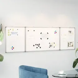 vidaXL Magnetisches Whiteboard - Klappbare Memoboard mit Haken - Magnettafel für Schule, Konferenzraum und Büro, bietet eine glatte Oberfläche zum Schreiben und Zeichnen sowie anpassbare Haken für einfache Montage.