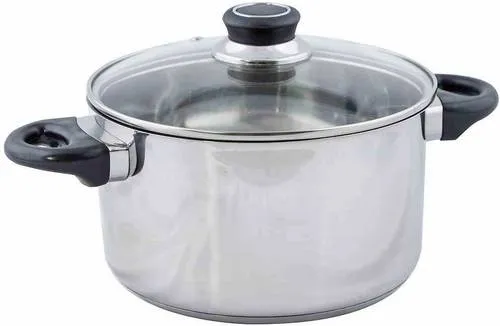 Krüger Denver Kochtopf 24cm - Kochtöpfe, energiesparender Kapselboden für optimale Wärmeleitung, inklusive Glasdeckel zum Sichtkochen, ideal für alle Herdarten, auch Induktion