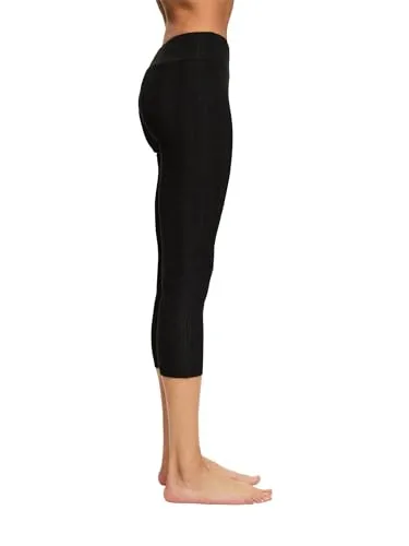 ESPRIT Damen Leggings Check, Schwarz (Black 3000) - Karomuster Damen Leggings, halb blickdicht, ideal für Frühling und Herbst; bietet hohen Tragekomfort und perfekte Passform ohne Druckstellen.