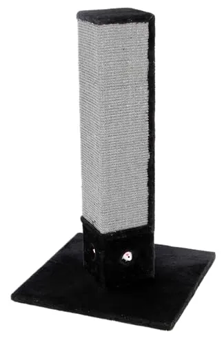 Kerbl Pet Kratzsäule 4-Corner - 48x48x80 cm, stabile Grundfläche mit robustem Sisalbezug und Spielmäusen für optimale Krallenpflege
