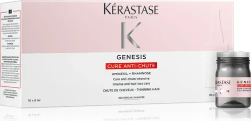 Kérastase Genesis Anti-Chute Cure 10 x 6 ml - Haarkur gegen Haarausfall, intensiv pflegend und mit wissenschaftlich getesteter Wirksamkeit. Verlängert die Lebensdauer von Haaren und verbessert die Kopfhautgesundheit.