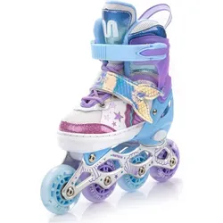 meteor Inlineskates 4in1 Kinder - Vielseitige Rollschuhe für jedes Abenteuer - Inline Skates mit 4-in-1-System für Schlittschuhe, Rollschuhe und mehr. Einstellbare Größe und langlebige Aluminiumkufen bieten Sicherheit und Komfort für aktive Kinder.