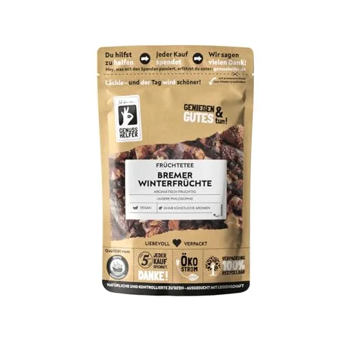 Bremer Gewürzhandel Bremer Winterfrüchtetee, lose, aromatischer Wintertee, 10 x 100g - Genießen Sie den aromatischen Winterfrüchtetee mit einer Mischung aus Holunder, Apfel und Zimt. Ideal für kalte Tage und vielseitig einsetzbar – auch als winterlicher Duft oder Punsch! 100% natürliche Zutaten für besten Genuss.