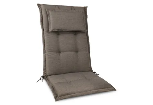 Beautissu Polsterauflage HighLux 125x50x7 cm - Hochlehner Gartenstuhlauflage aus 100% Polyester, UV-beständig und mit Befestigungsbändern für sicheren Halt. Ideal zum Entspannen auf Terrasse oder Balkon.