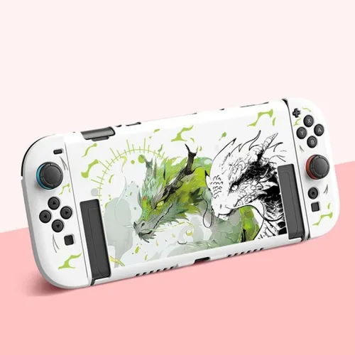 Produktbild Für Nintendo Switch 2 flexible TPU Schutzhülle mit Drachen-Design