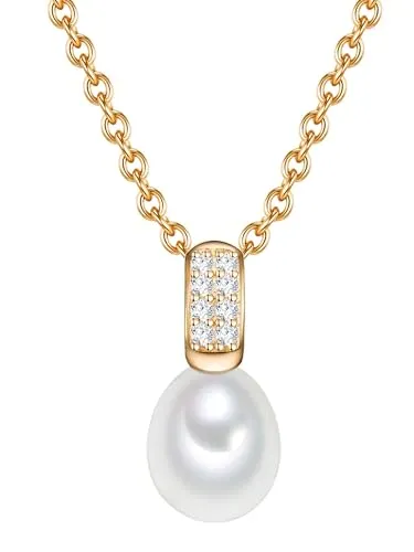 Produktbild Valero Pearls Silberkette gelbgold mit Süßwasser-Zuchtperlen