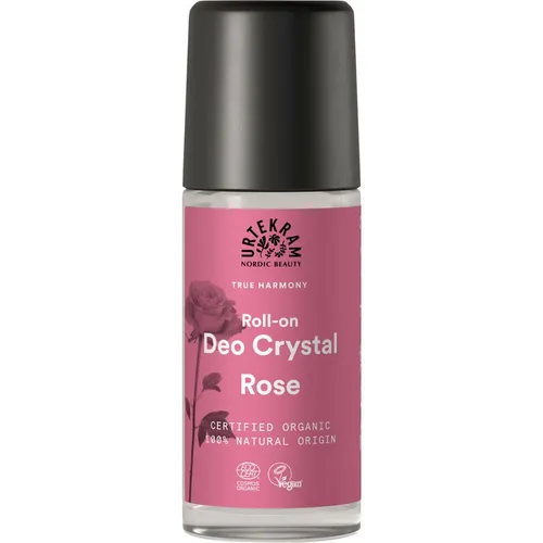 Urtekram Rose Kristall Deo Roll On - Deo Roll On mit dem magischen Duft von Rosen, der Bakterien und Gerüche mit natürlichem Mineralsalz beseitigt und die Haut mit Glyzerin pflegt.