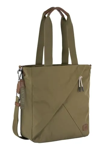 Camel Active Aurum Zip Tote Bag M - Khaki, 39 cm - Handtaschen: Mittelgroßer Shopper aus leichtgewichtigem, abwaschbarem Nylon mit Reißverschluss und abnehmbarem Schlüsselanhänger – ideal für moderne Abenteuer.