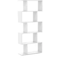 Costway Bücherregal 5 Ebenen 70 x 23,5 x 158 cm Weiß
