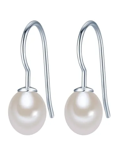 Valero Pearls Perlenohrringe silber aus Süßwasser-Zuchtperlen - Elegante Perlenohrringe aus hochglanzpoliertem Sterling Silber, perfekt für jeden Anlass und verleihen jedem Outfit einen Hauch von Luxus.