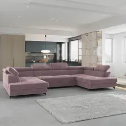 Masseno Ecksofa VINTESSA U-Form mit Schlaffunktion in Lila in lila von Masseno