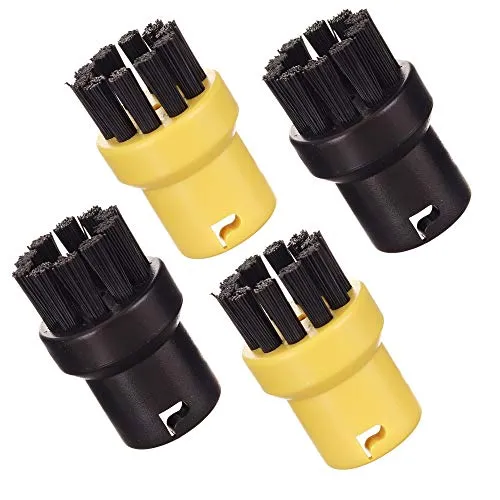 Burstenset 4x Bürsten Gelb+Schwarz Kompatibel für Kärcher Dampfreiniger EasyFix SC 2, SC 3, SC 4, SC 5